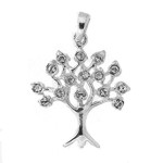Sterling Silver Tree of Life Pendant with Cubic Zirconias